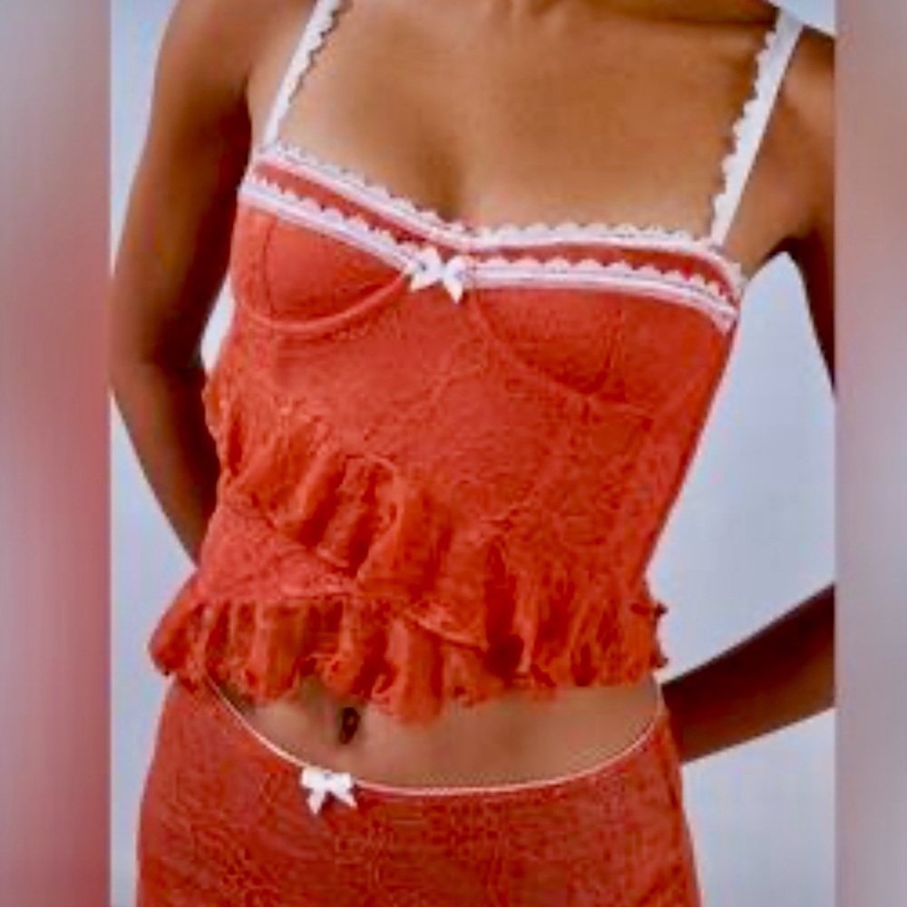 Urban Outfitters Red Lace Trim camisole